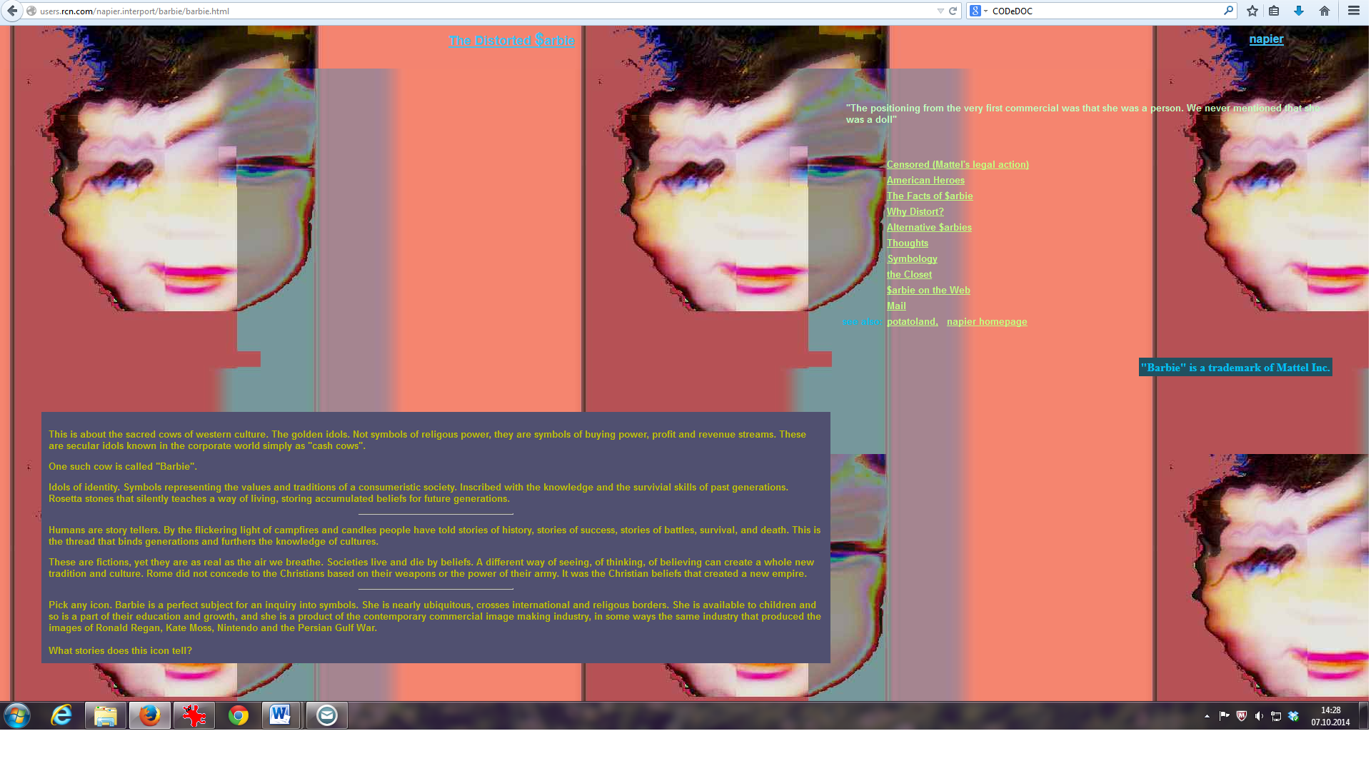 The Distorted Barbie By Mark Napier Ada Archive Of Digital Art The Distorted Barbie By Mark Napier Ada Archive Of Digital Art Images, Photos, Reviews